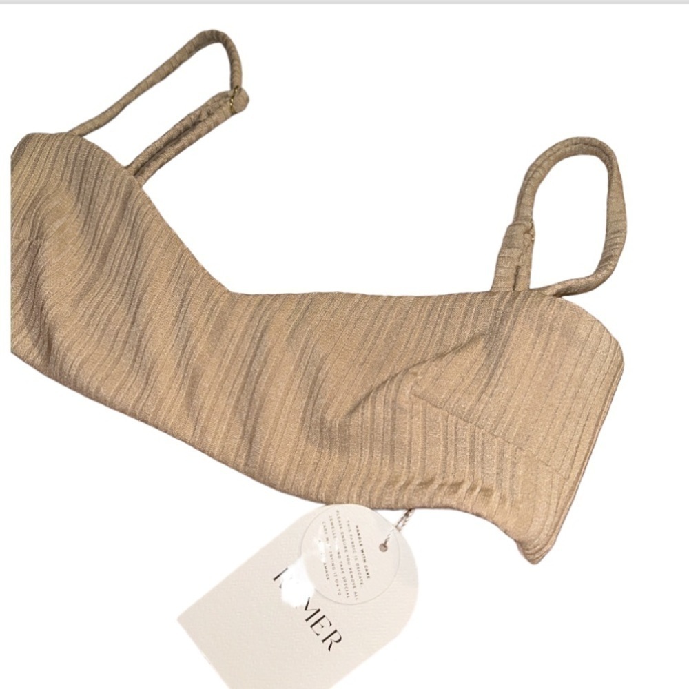 NWT RUMER Rosanna Fitted bandeau bra Top in Nude size Small - Picture 7 of 11